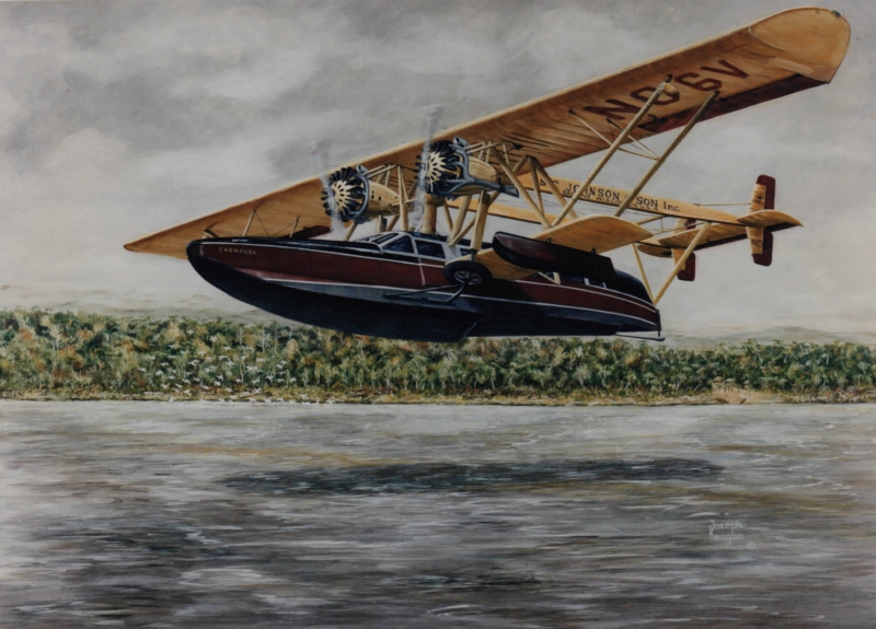 Painting of an S.C. Johnson & Son S-38 by Joeseph Keogan