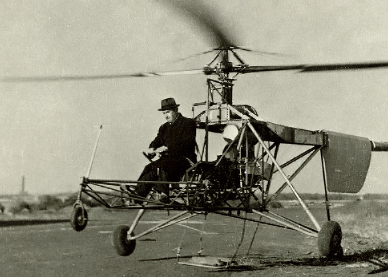 VS-300 First Flight with Igor Sikorsky at the controls, on September 14, 1939 in Stratford, Connecticut